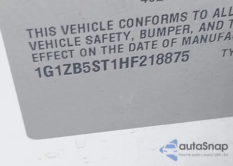 2017 Chevrolet Malibu Ls z USA, uszkodzony, nr VIN 1G1ZB5ST1HF218875